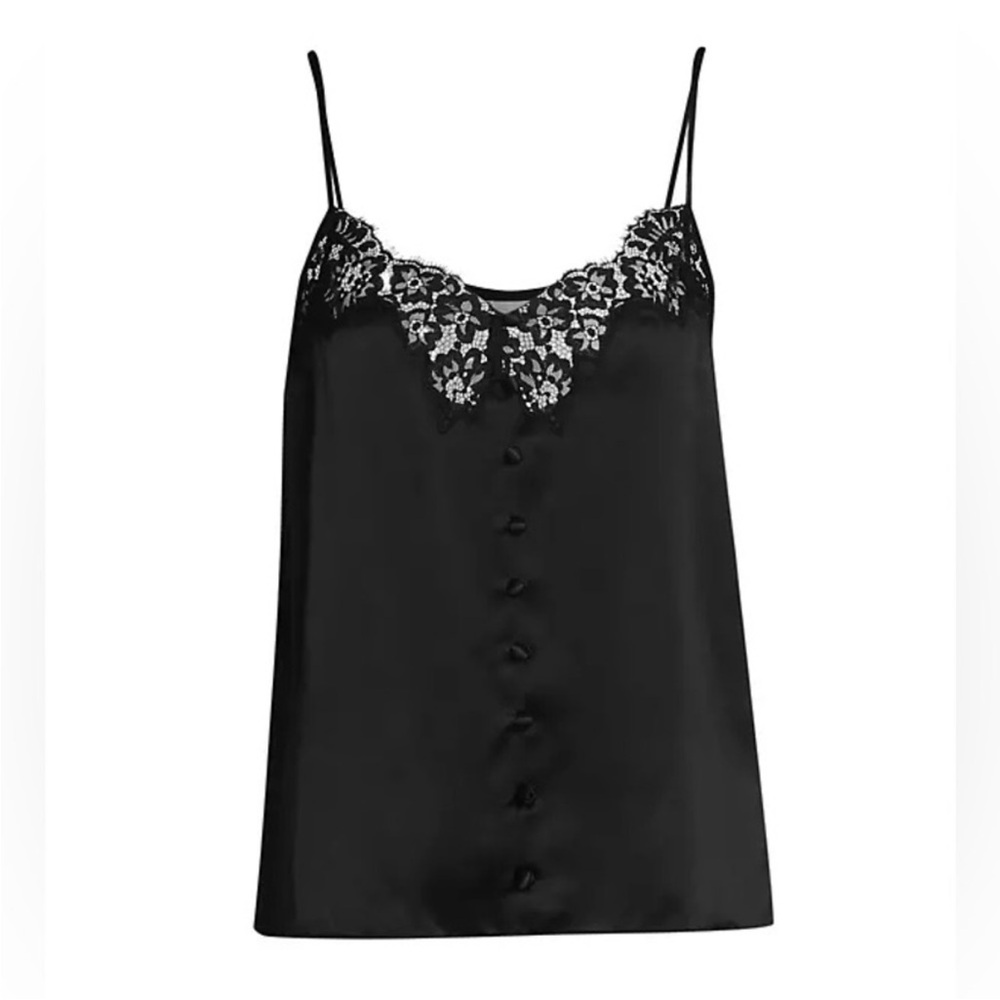 Cami NYC Matilda Silk Button Black Camisole
